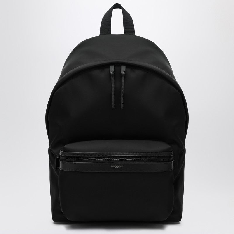 Saint Laurent Black Leather And Nylon Backpack
