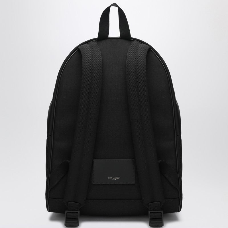 Saint Laurent Black Leather And Nylon Backpack