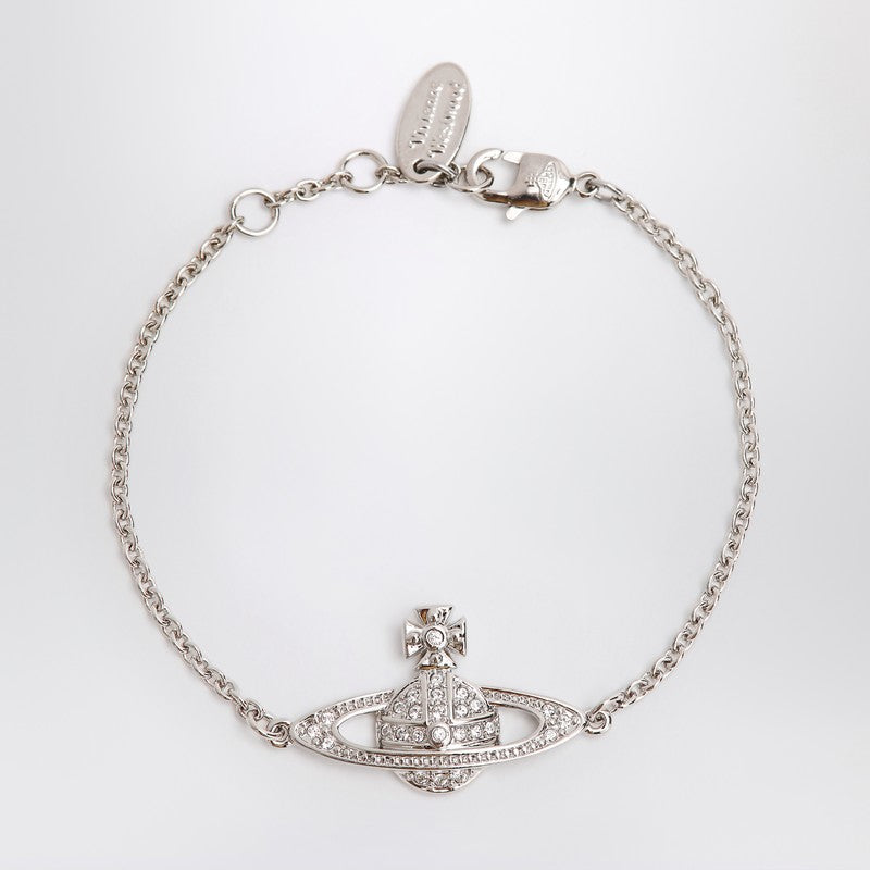 Vivienne Westwood Mini Bas Relief Chain Platinum Bracelet