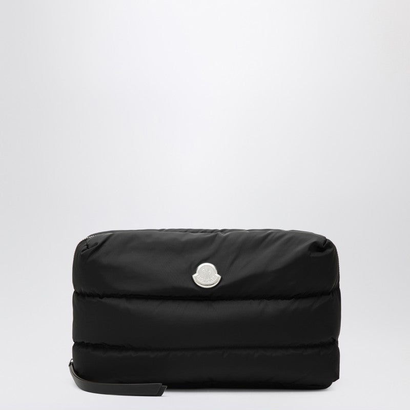 Moncler Caradoc Beauty Case In Quilted Black Nylon