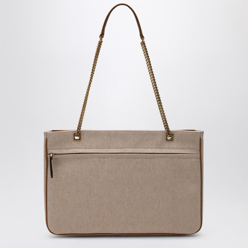 Valentino Garavani Medium Viva Superstar Bag In Natural/spice Canvas