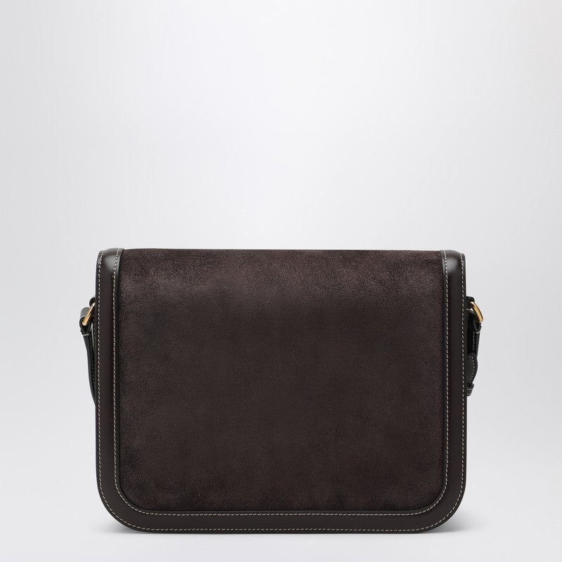 Valentino Garavani Dark Brown Leather And Suede 9TO5 Bag