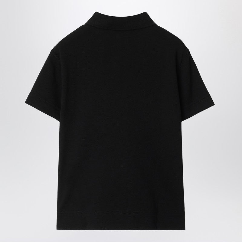 Burberry Kids' Black Cotton Piqué Polo Shirt