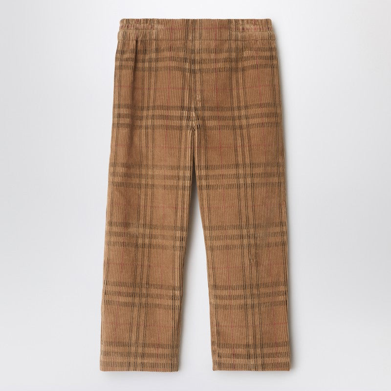 Burberry Kids' Check-pattern Trousers In Corduroy