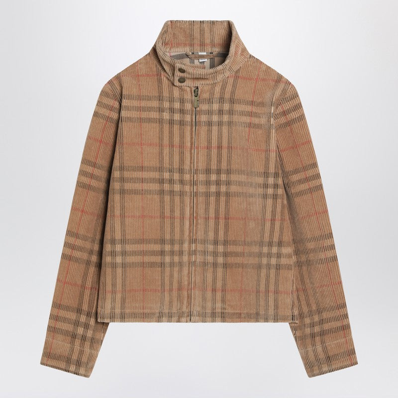 Burberry Kids' Corduroy Jacket With Check Pattern