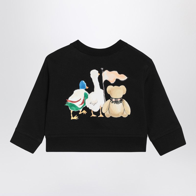 Burberry Kids' Black Sweatshirt With Thomas Bear And Friends