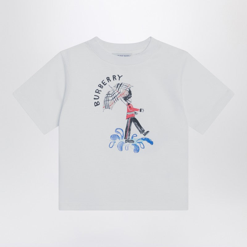 Burberry Kids' White T-shirt With Logo Print