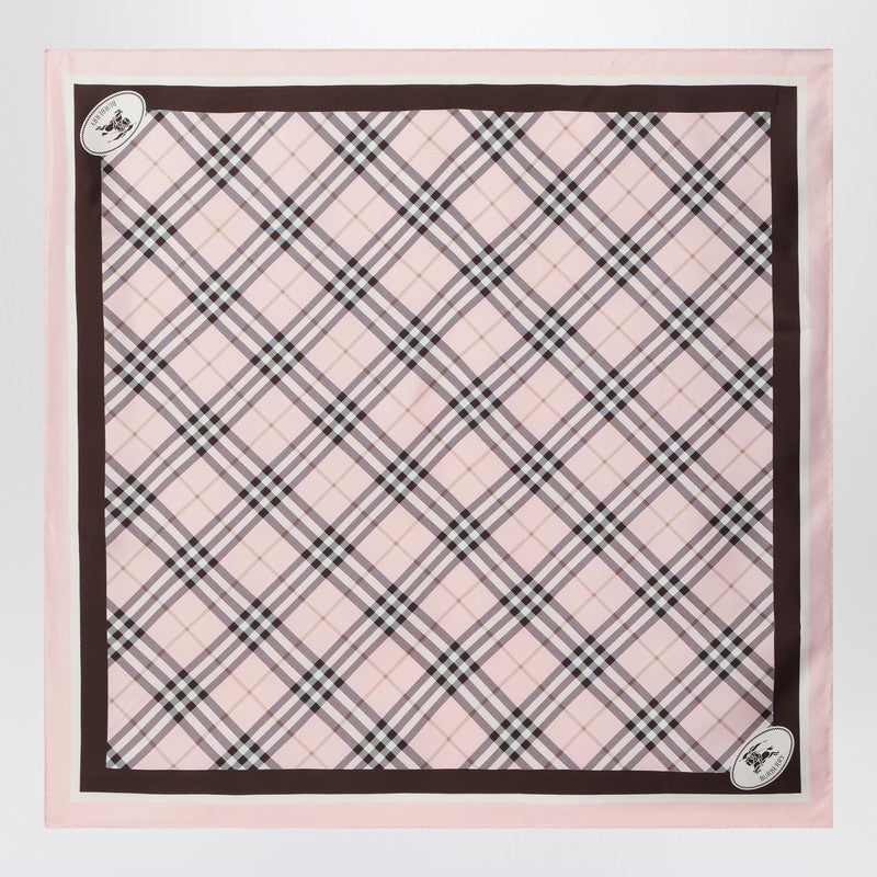 Burberry Silk Scarf Check Pink