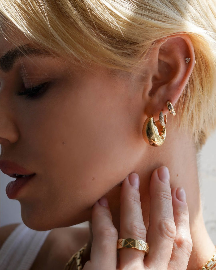 Zoe Lev Diamond Trio Stud Earrings
