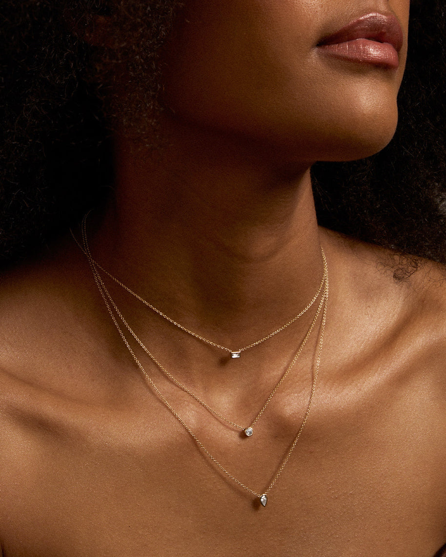 Zoe Lev Diamond Baguette Necklace