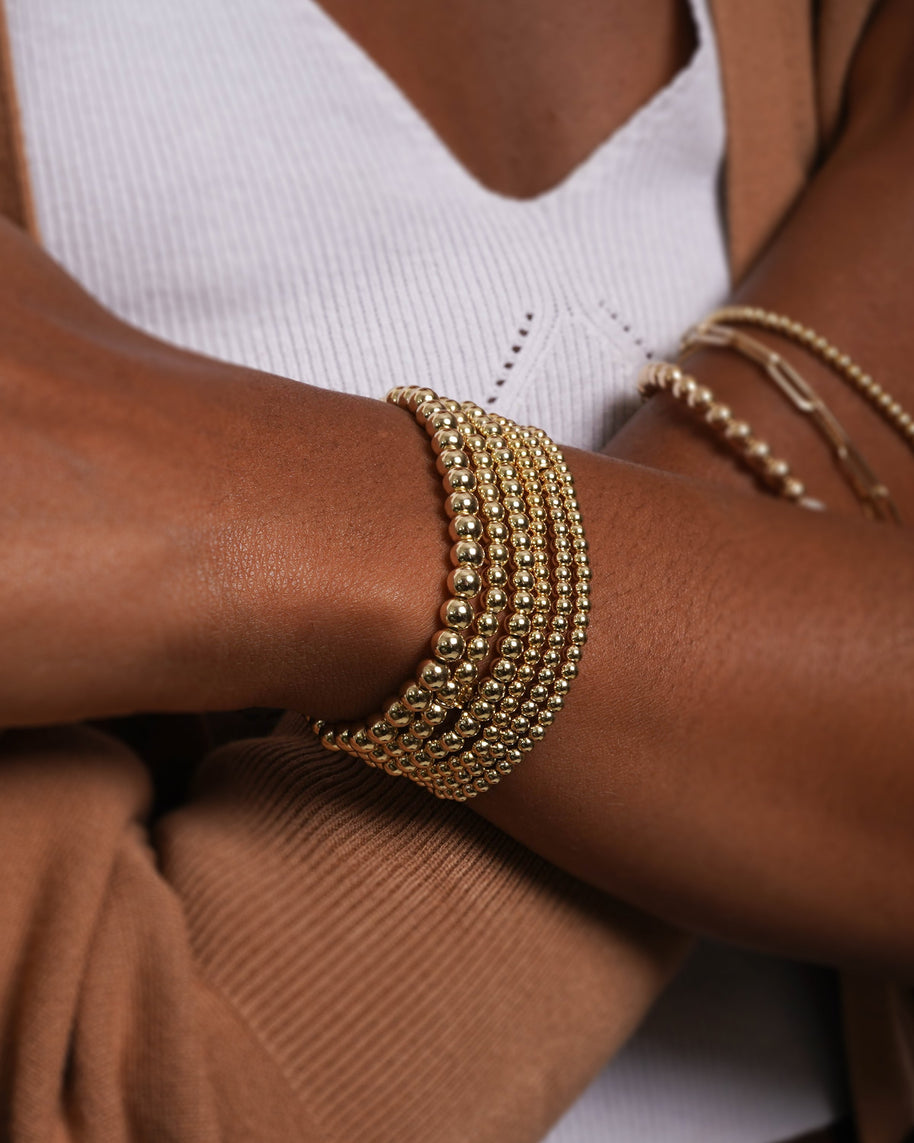 Zoe Lev 4mm Gold Bead Bracelet