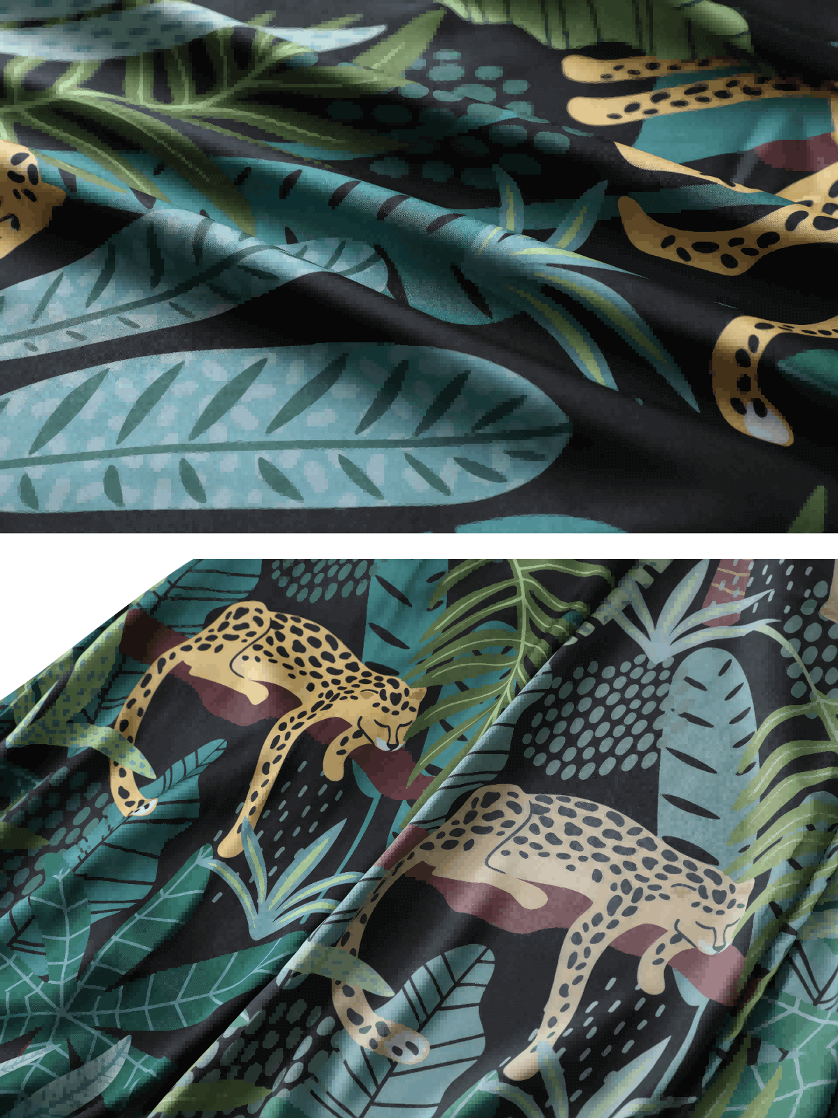 Ulivary Black Leopard Kimono Robe