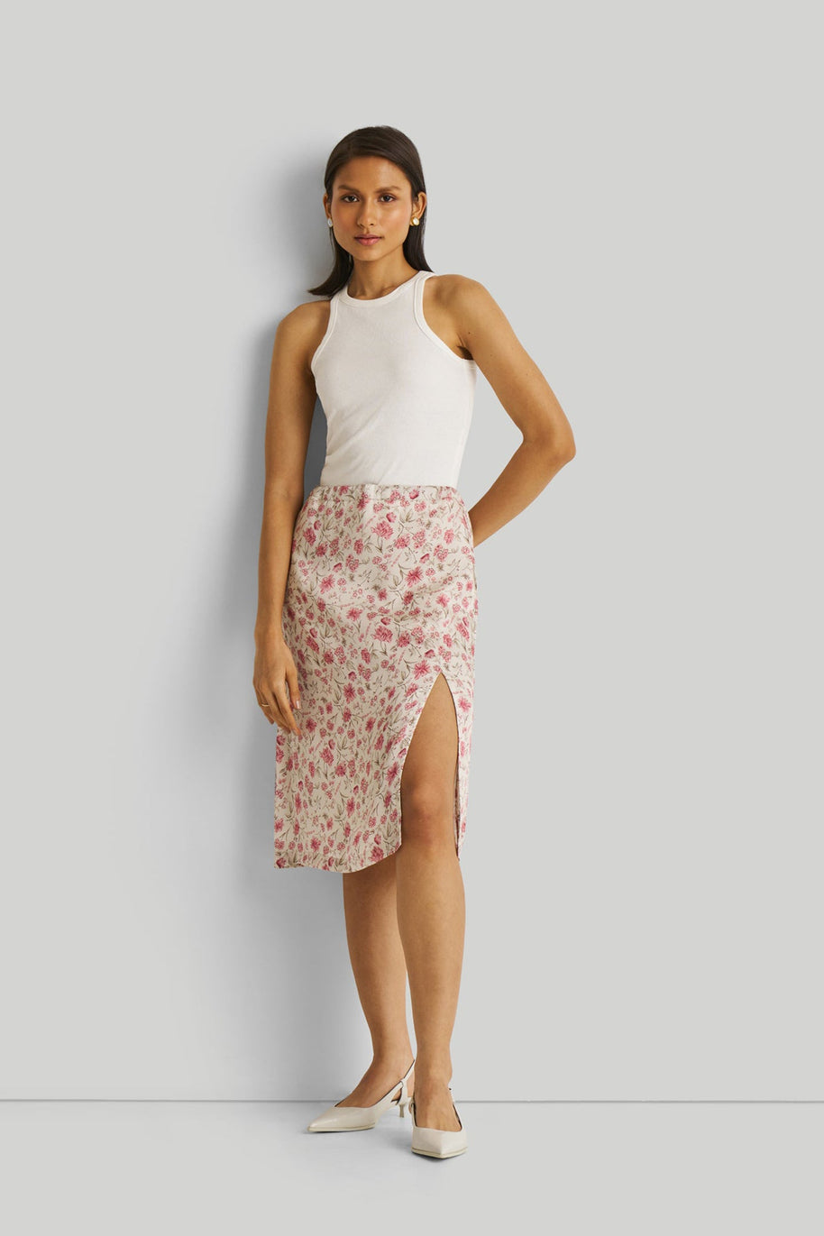 Brunch Skirt In Pink Florals