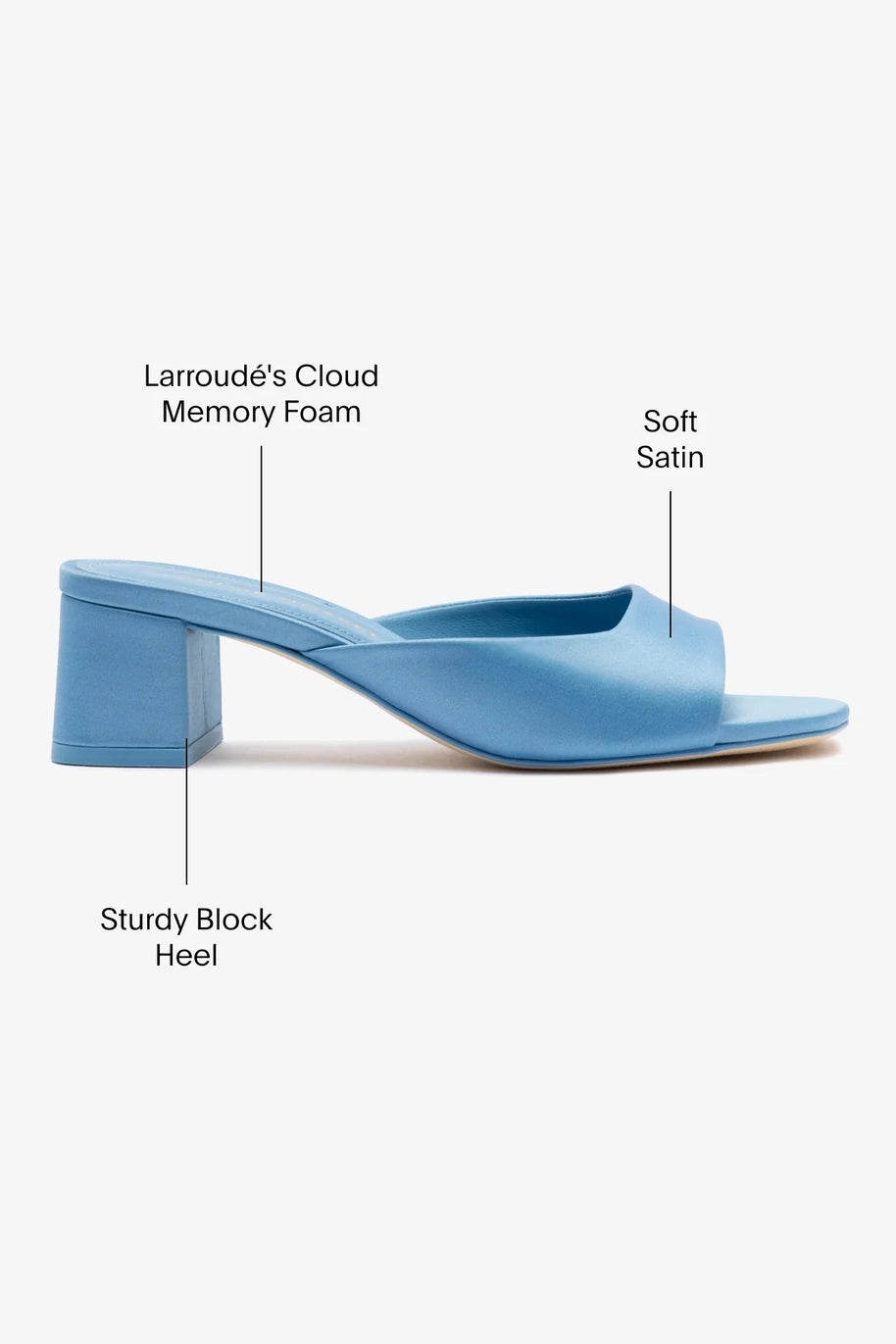 Chloe Gosselin By Larroudé Anah Mule In Blue Satin