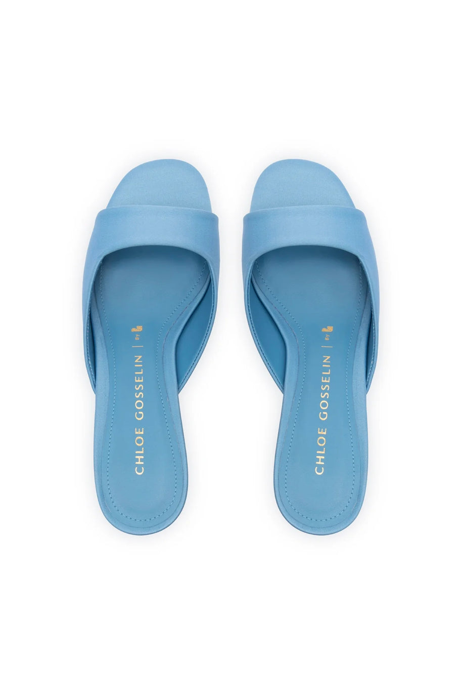Chloe Gosselin By Larroudé Anah Mule In Blue Satin