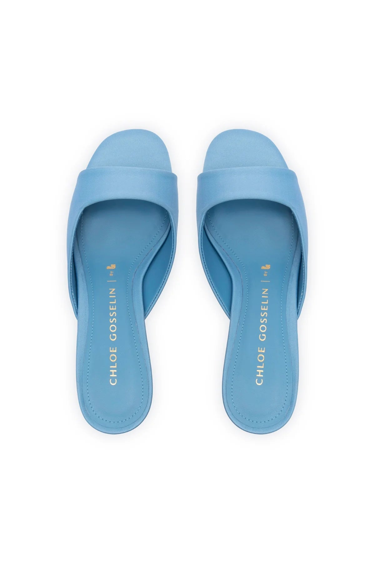 Chloe Gosselin By Larroudé Anah Mule In Blue Satin