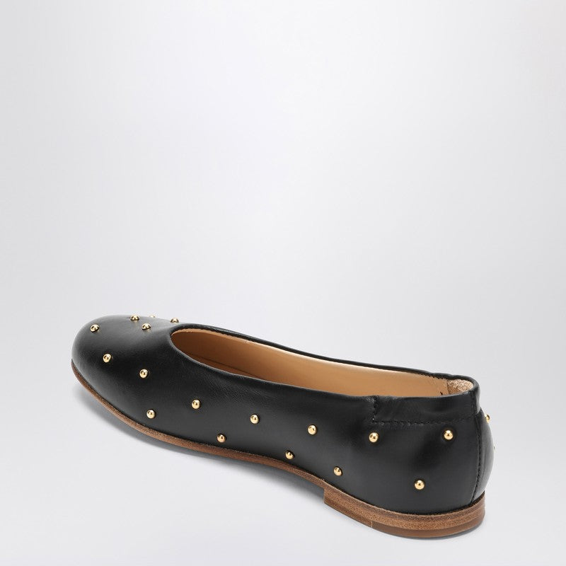 Chloé Kids' Black Ballet Flats With Small Studs