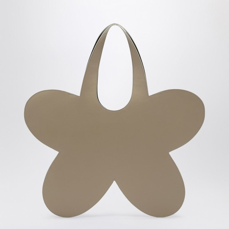 Coperni Flower Beige Leather Tote Bag