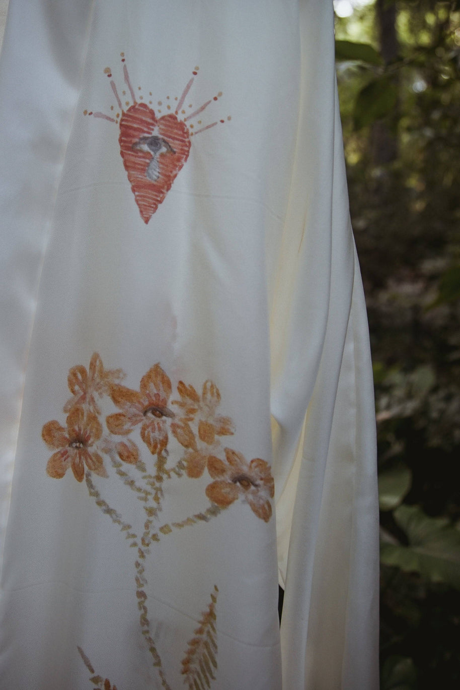 The Royal Silk Robe In Azulik Flowers