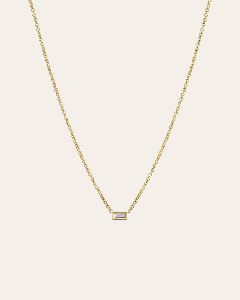 Zoe Lev Diamond Baguette Necklace