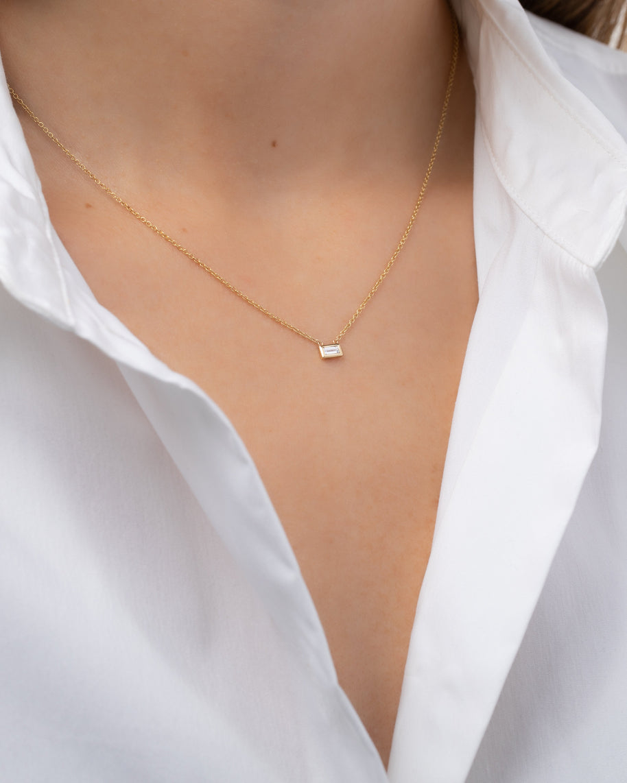Zoe Lev Diamond Baguette Necklace