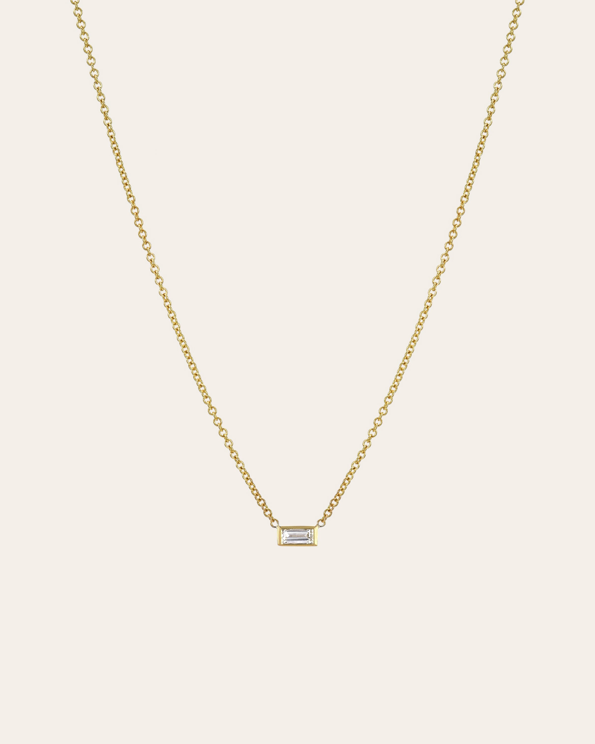 Zoe Lev Diamond Baguette Necklace
