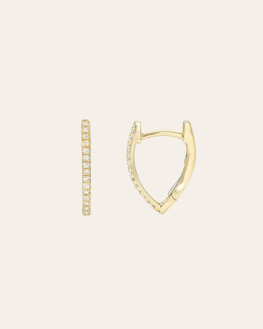 Zoe Lev Diamond Curve Huggie Earrings
