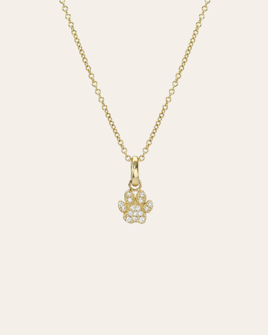 Zoe Lev Diamond Paw Necklace
