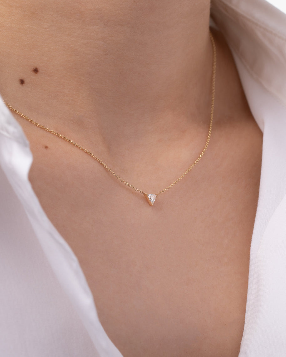 Zoe Lev Diamond Trillion Necklace