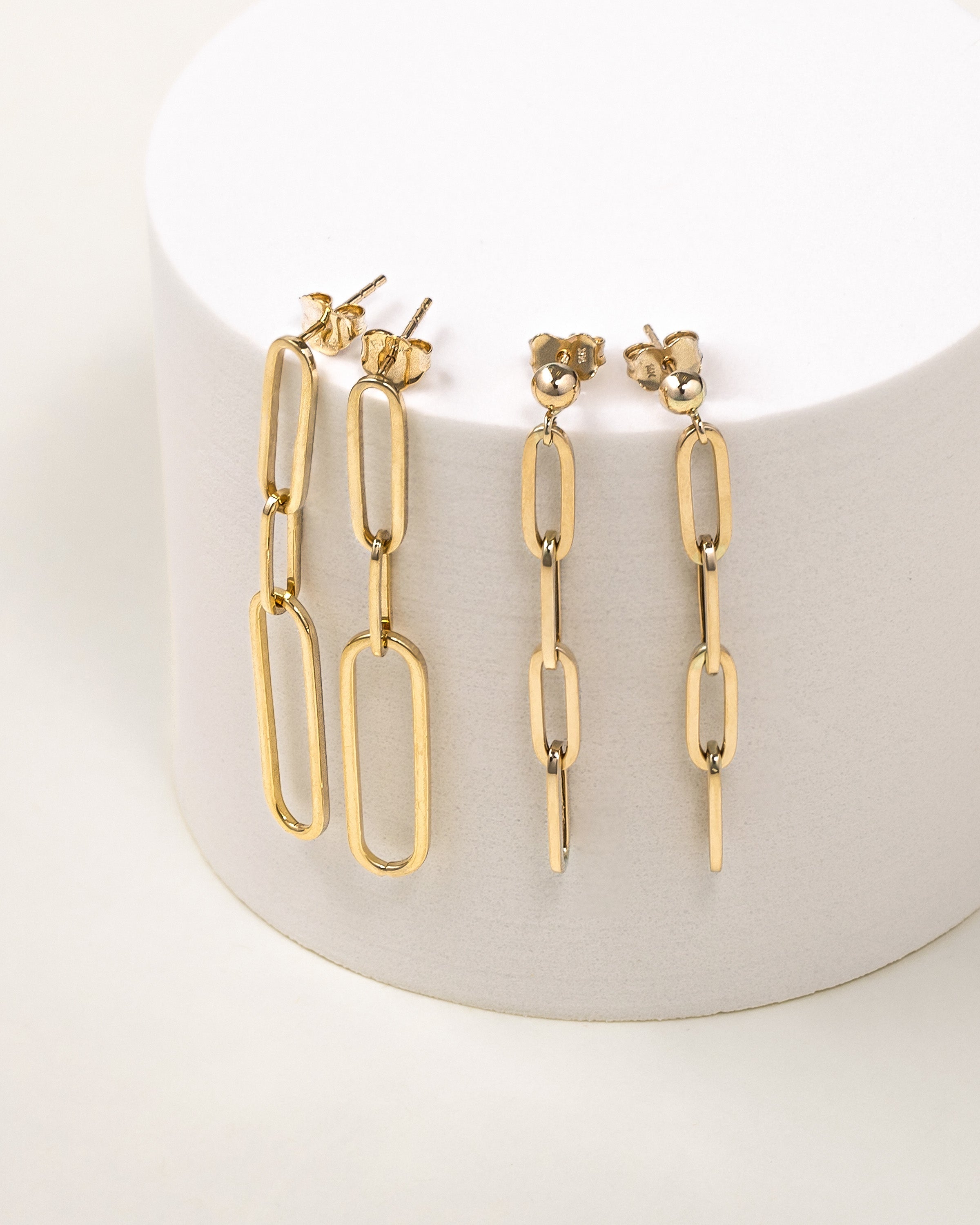 Zoe Lev 14K Gold Paper Clip Chain Stud Earrings