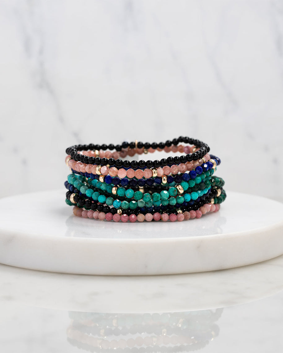 Zoe Lev 14K Gold Turquoise Segment Bead Bracelet
