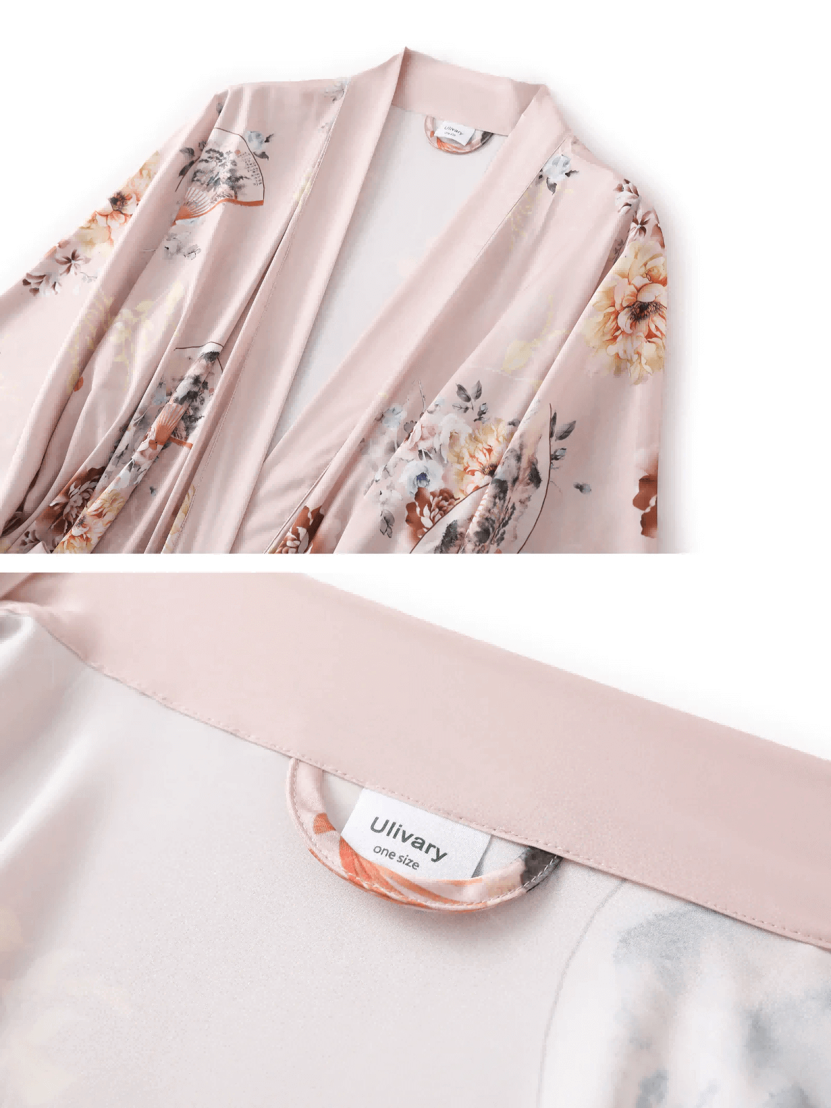 Ulivary Folding Fan Kimono Robe