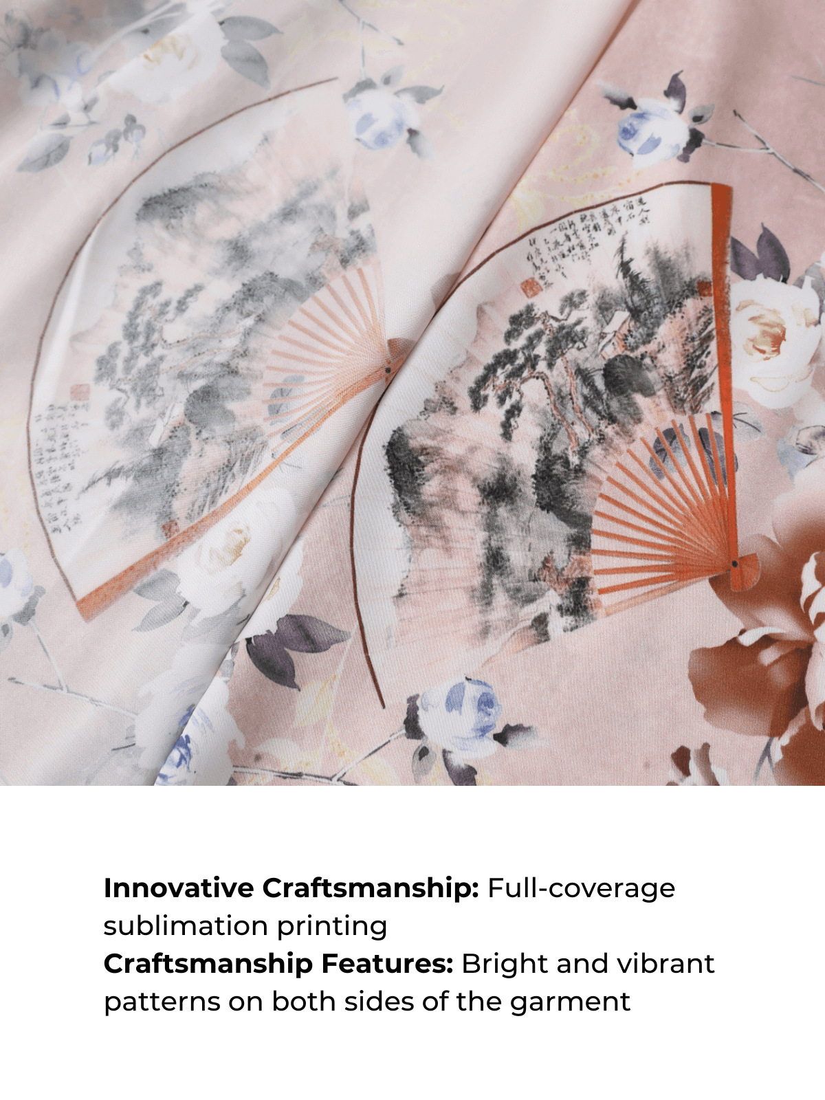 Ulivary Folding Fan Kimono Robe