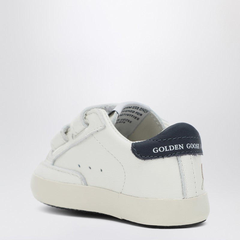 Golden Goose Kids' Baby Old School Sneakers In White/light Blue/navy