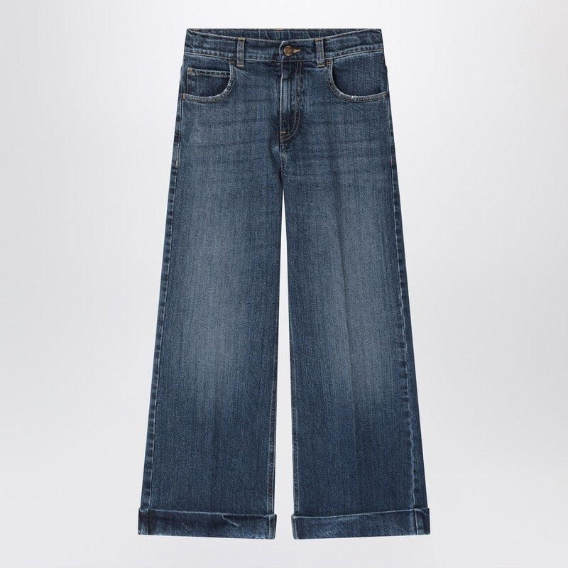 Golden Goose Kids' Dark Blue Washed-out Jeans