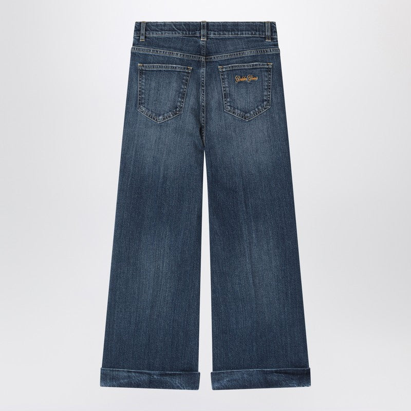 Golden Goose Kids' Dark Blue Washed-out Jeans