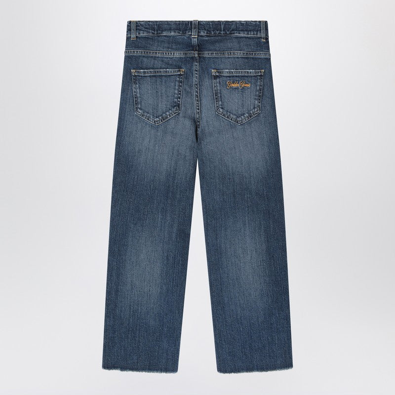 Golden Goose Kids' Dark Blue Washed-out Jeans
