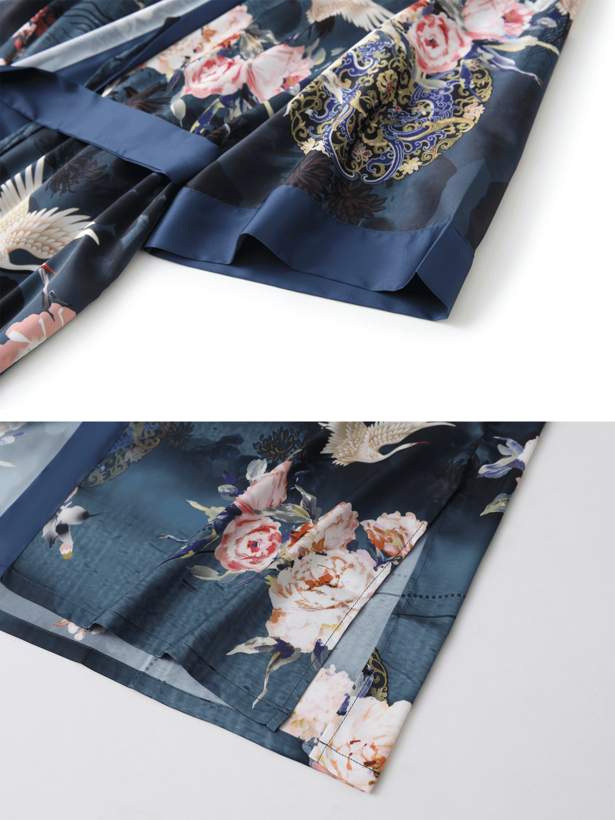 Ulivary Short Kimono Robe Crane