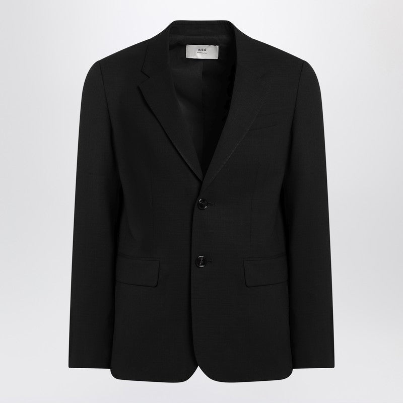 ジャケット AMI PARIS BLACK SINGLE-BREASTED JACKET IN WOOL Ami Paris Black wool single-breasted jacket | TheDoubleF