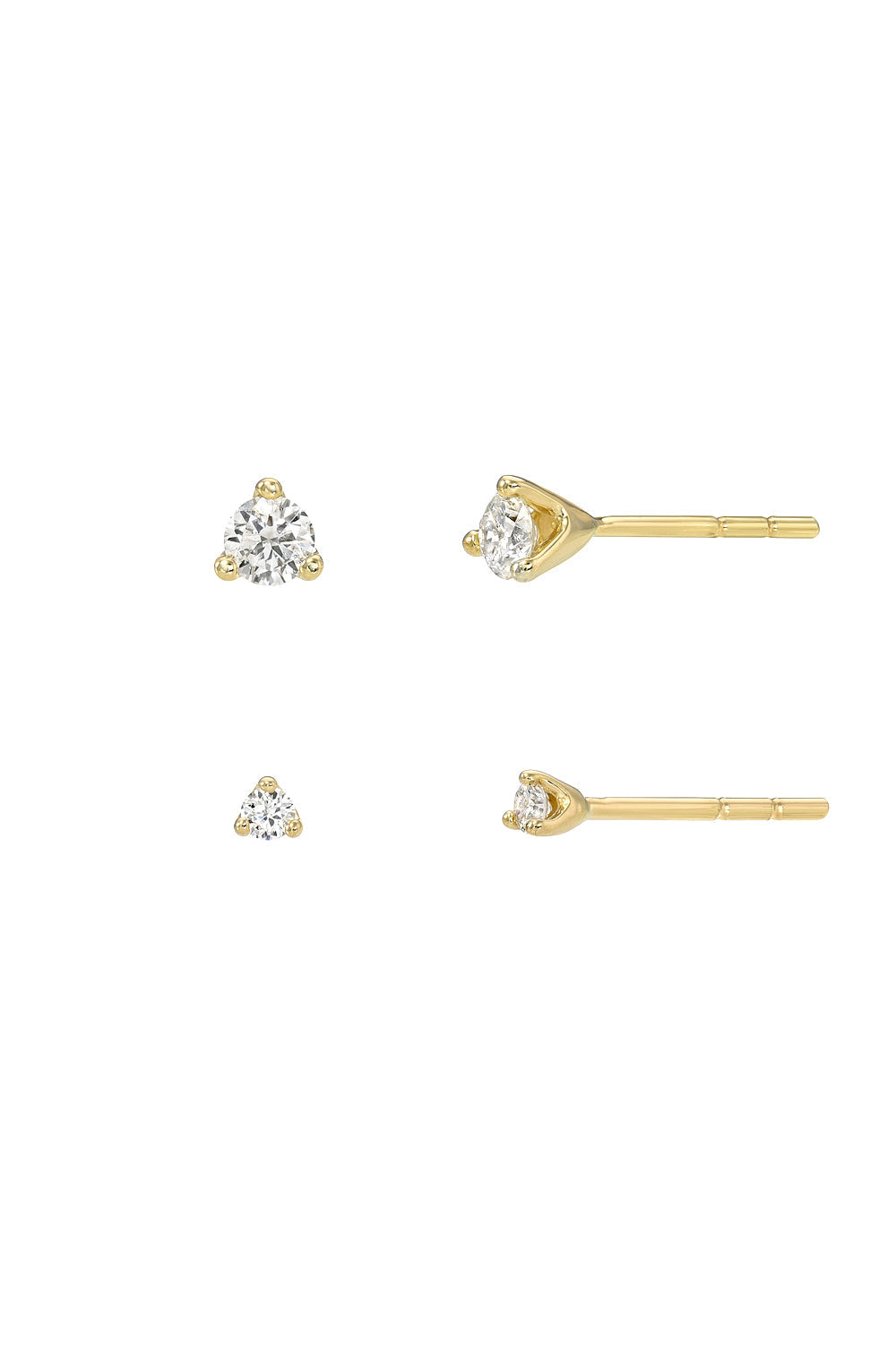 Zoe Lev 3 Prong Diamond Stud Earrings