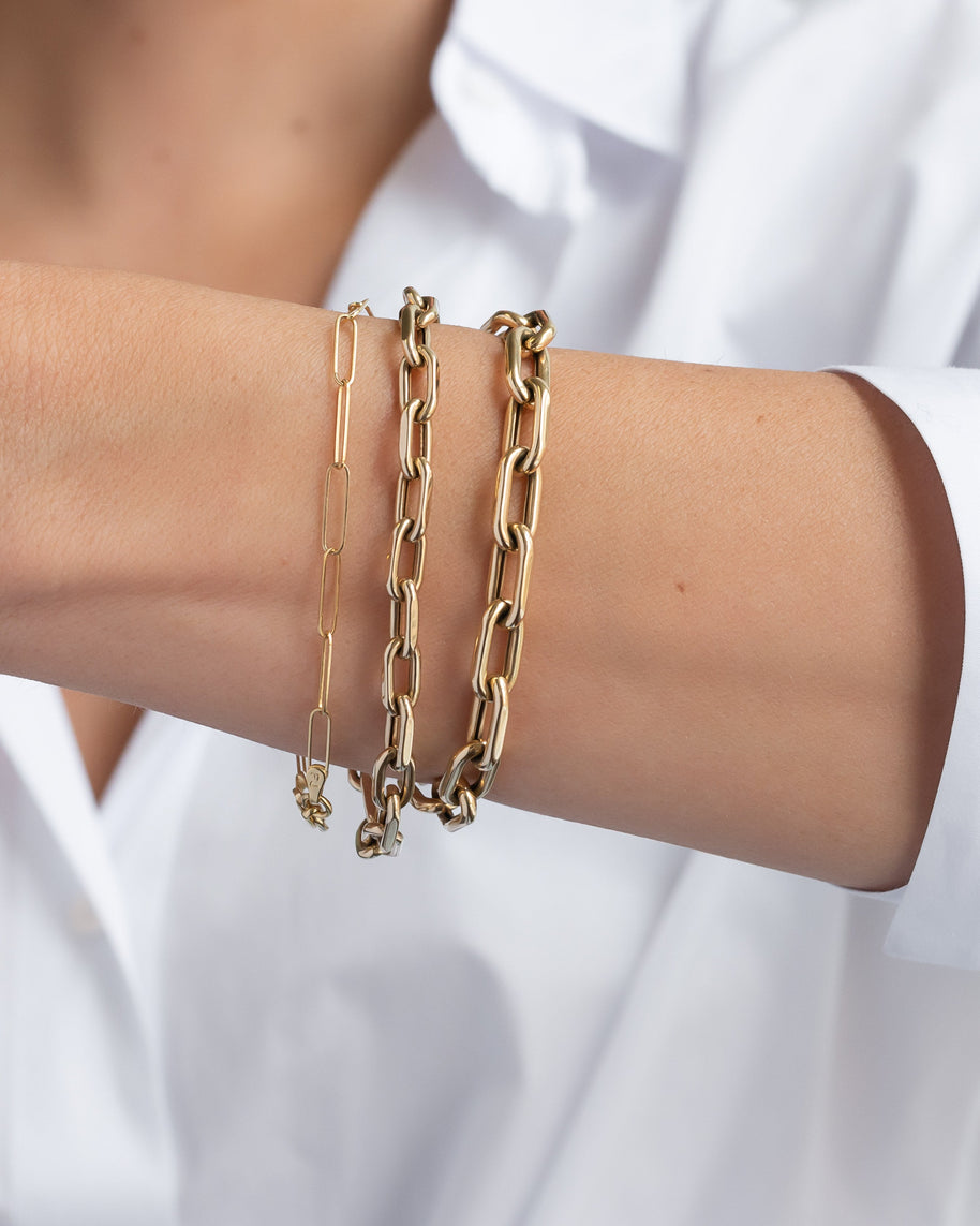 Zoe Lev 14k Gold Paper Clip Chain Bracelet