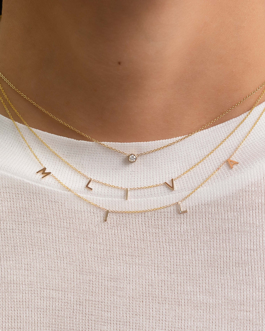 Zoe Lev Small Bezel Diamond Necklace