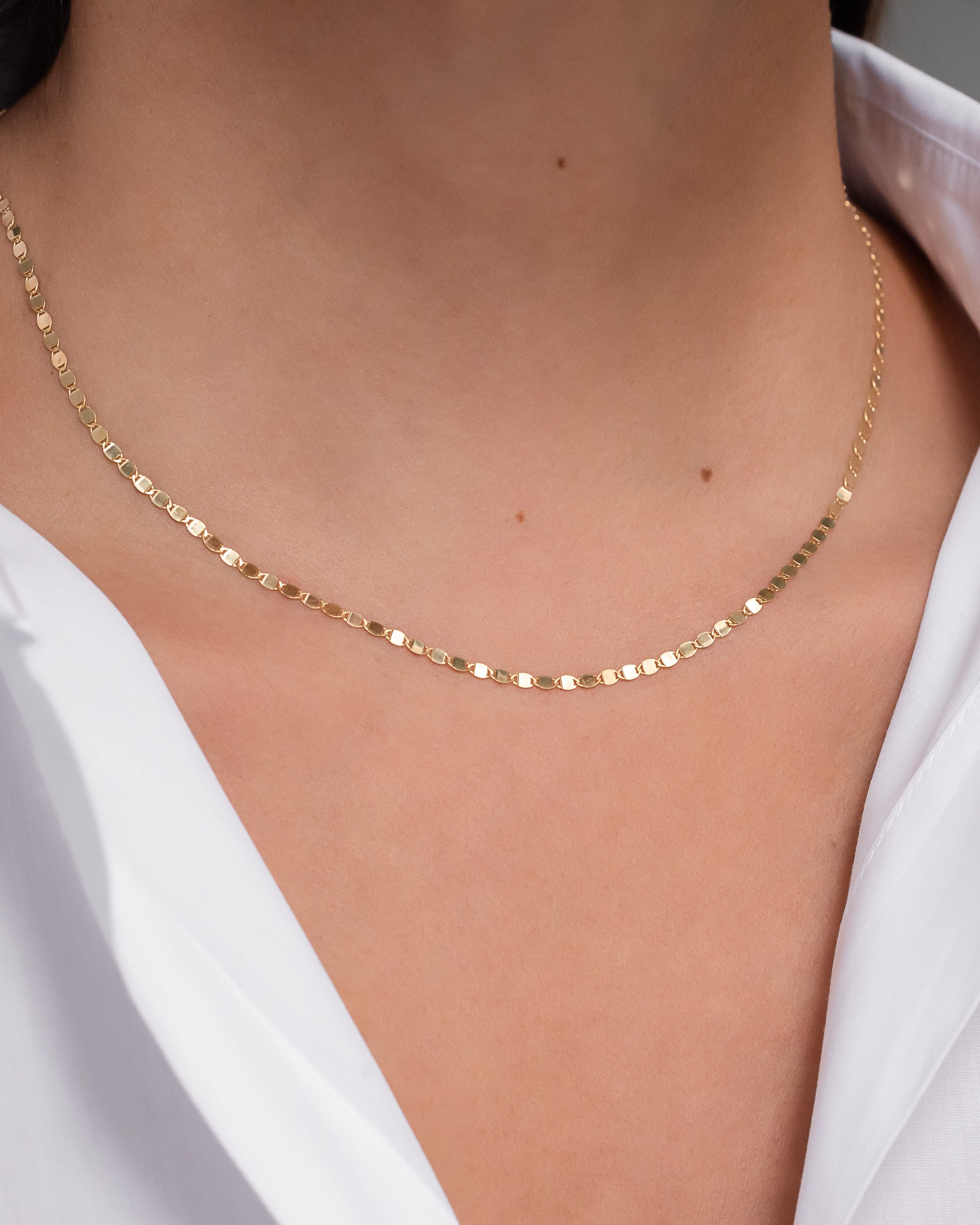 Zoe Lev 14k Gold Mirror Chain Link Necklace