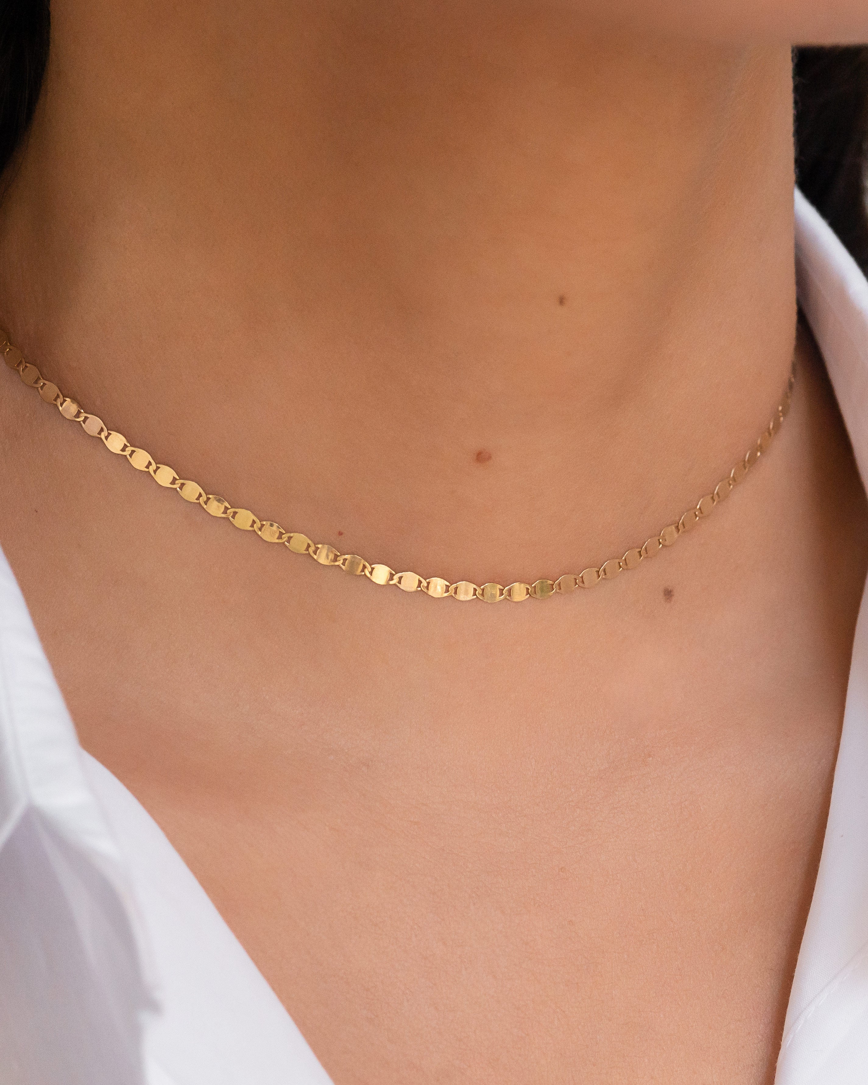 Zoe Lev 14k Gold Mirror Chain Link Necklace