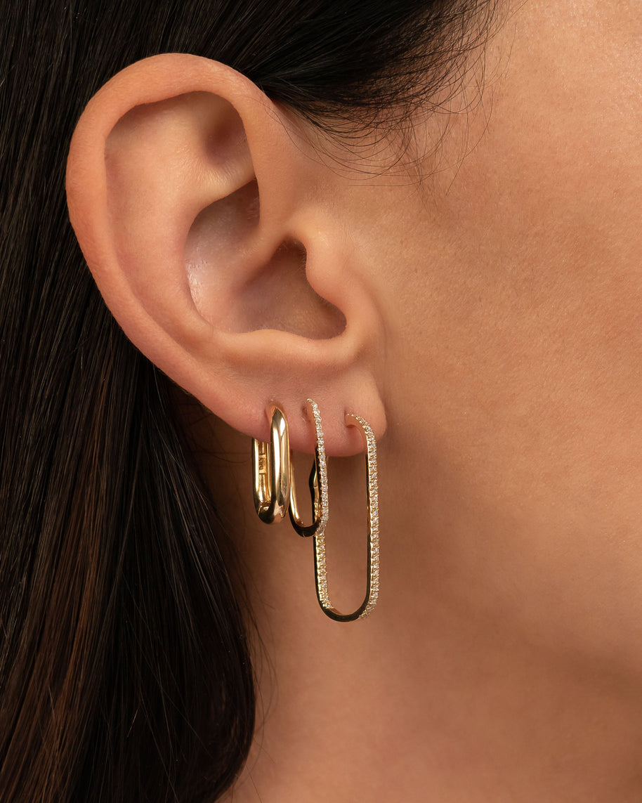 Zoe Lev 14k Gold Thick Oval Hoop Earrings