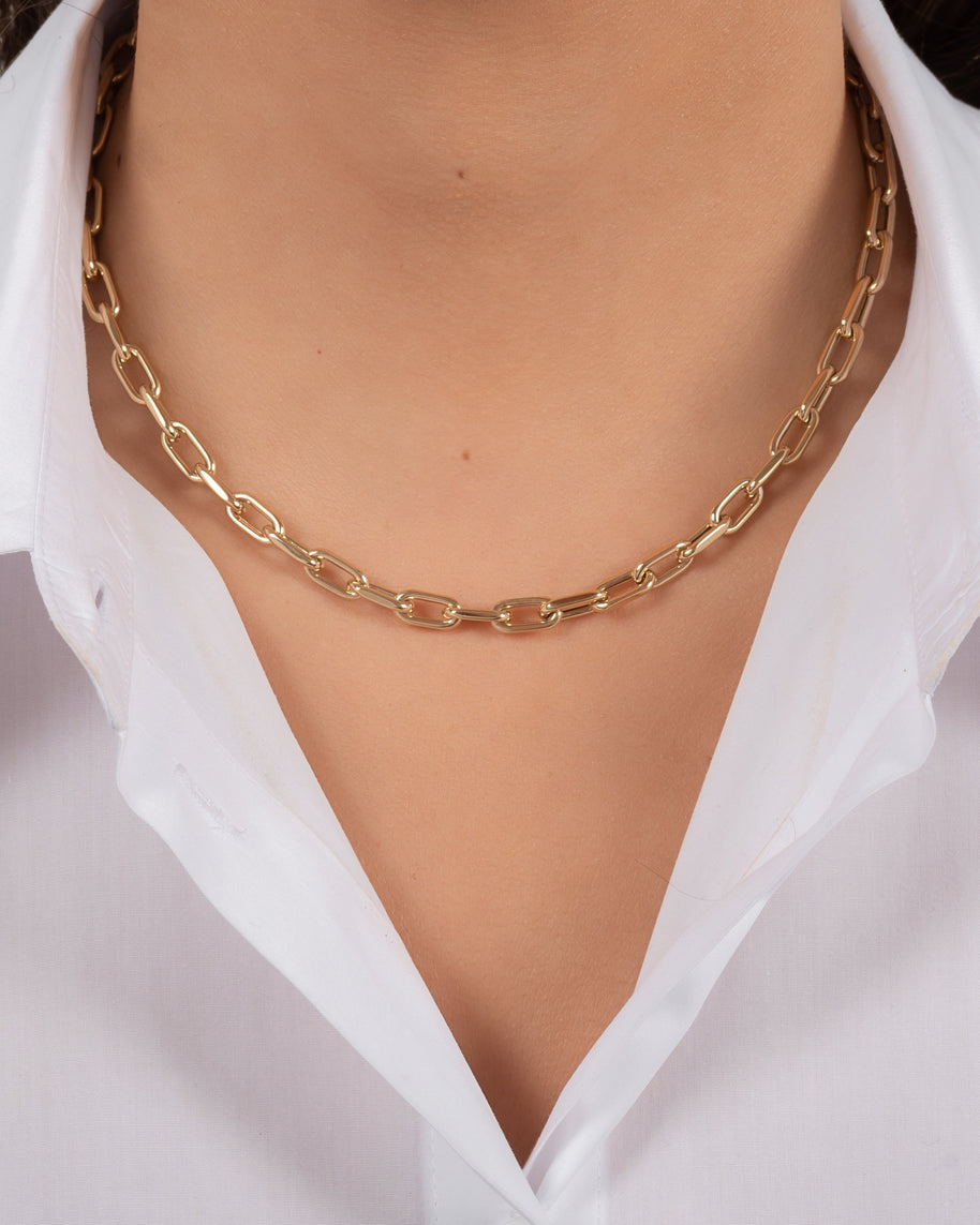 Zoe Lev 14k Gold Extra Large Open Link Chain Necklace