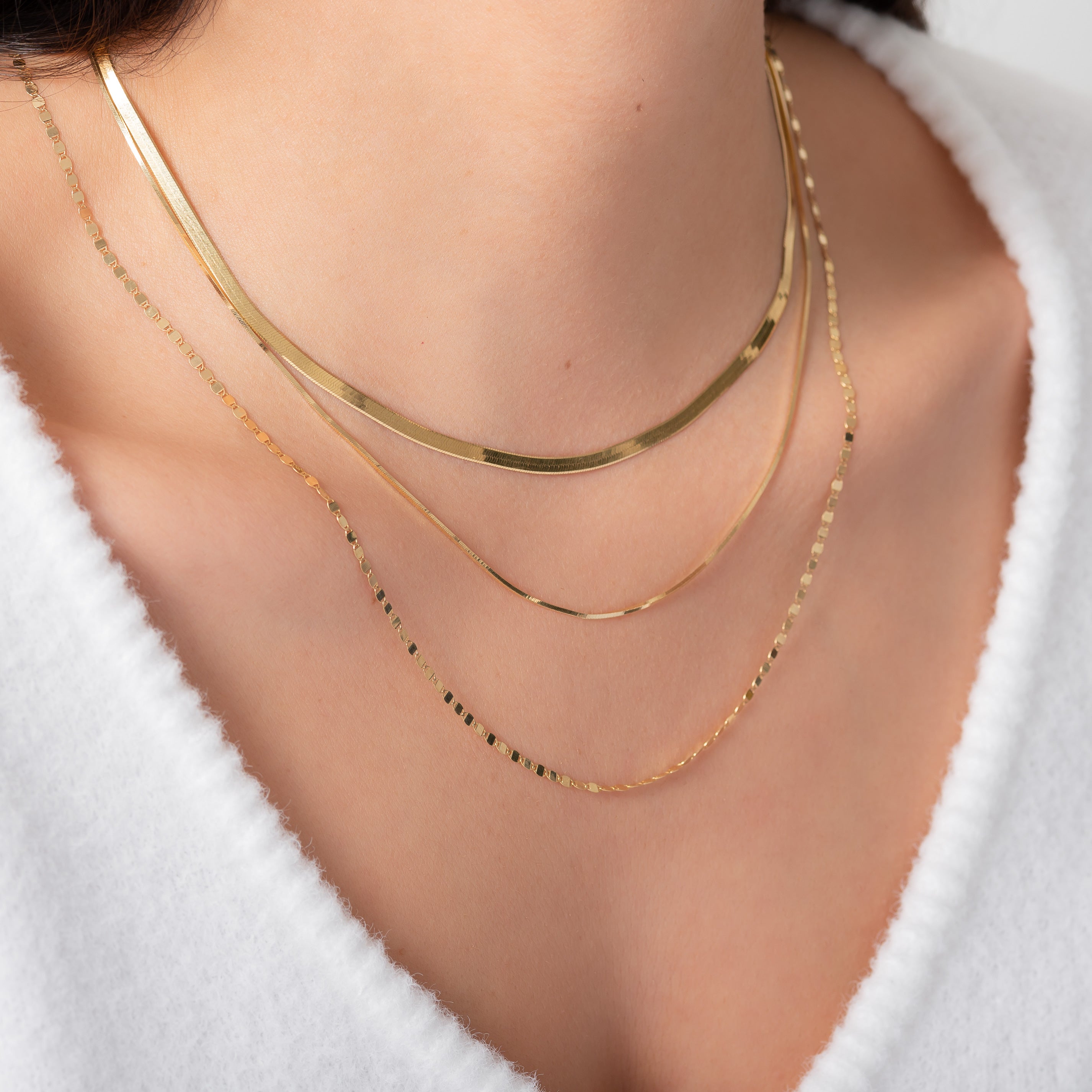 Zoe Lev 14k Gold Mirror Chain Link Necklace