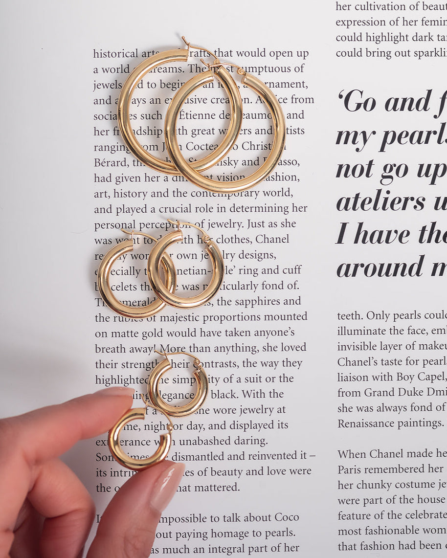 Zoe Lev 14k Gold Large Thick Hoop Earrings