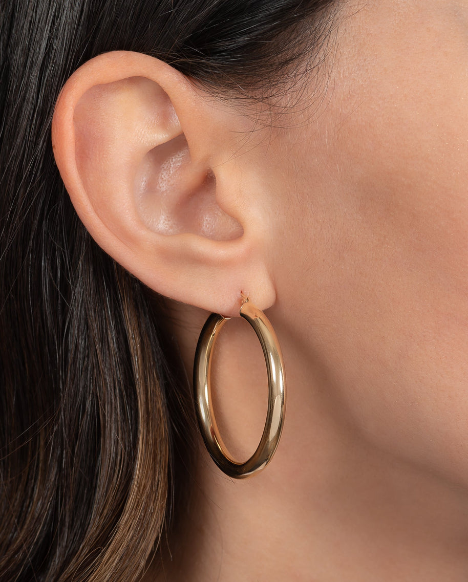 Zoe Lev 14k Gold Large Thick Hoop Earrings