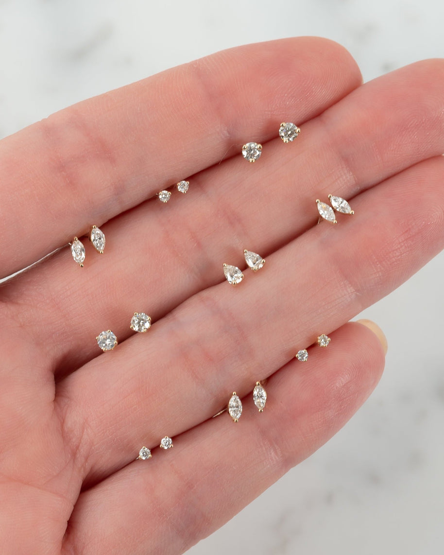 Zoe Lev 4 Prong Diamond Stud Earrings